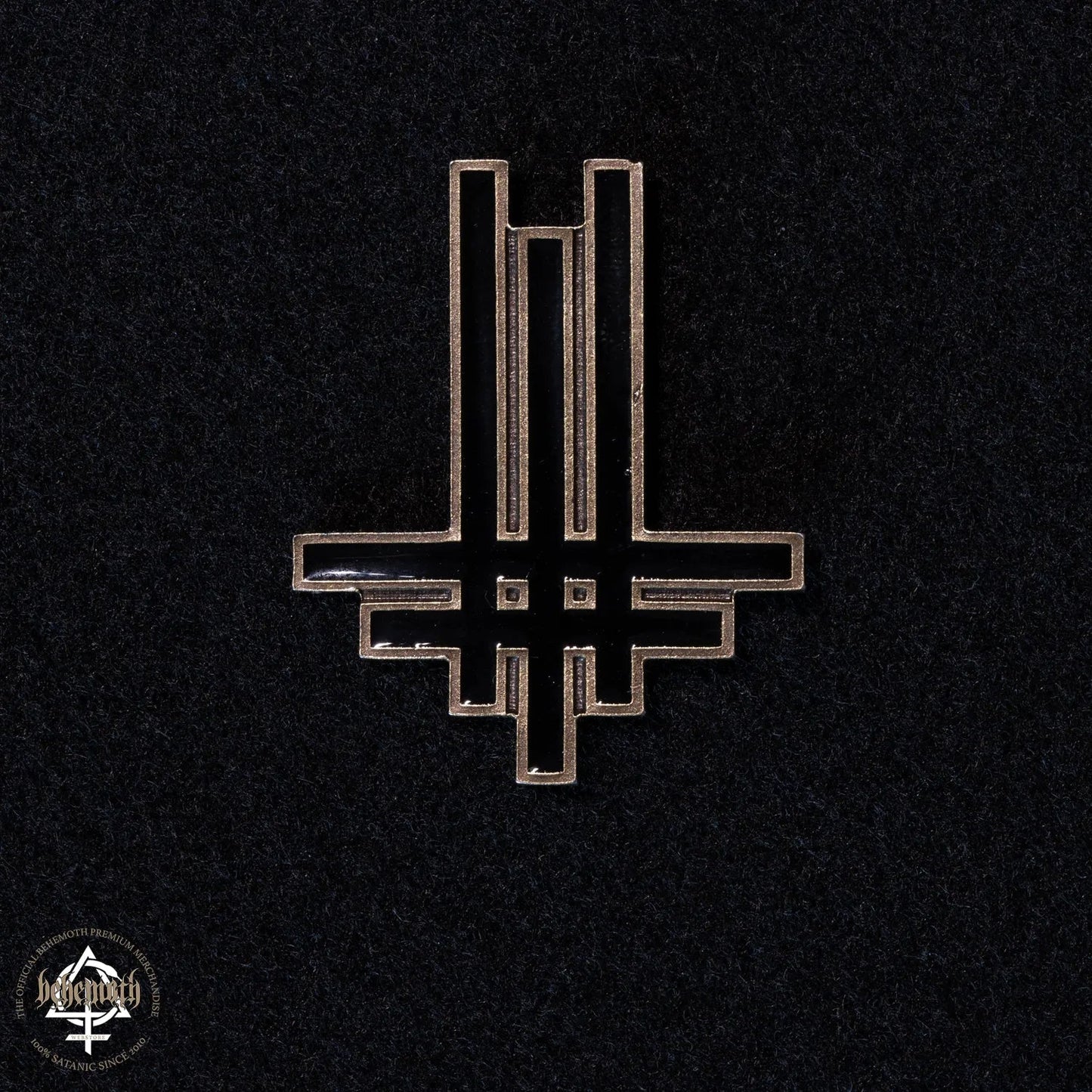 A Behemoth 'Trivmviratvs' enamel pin - antic gold