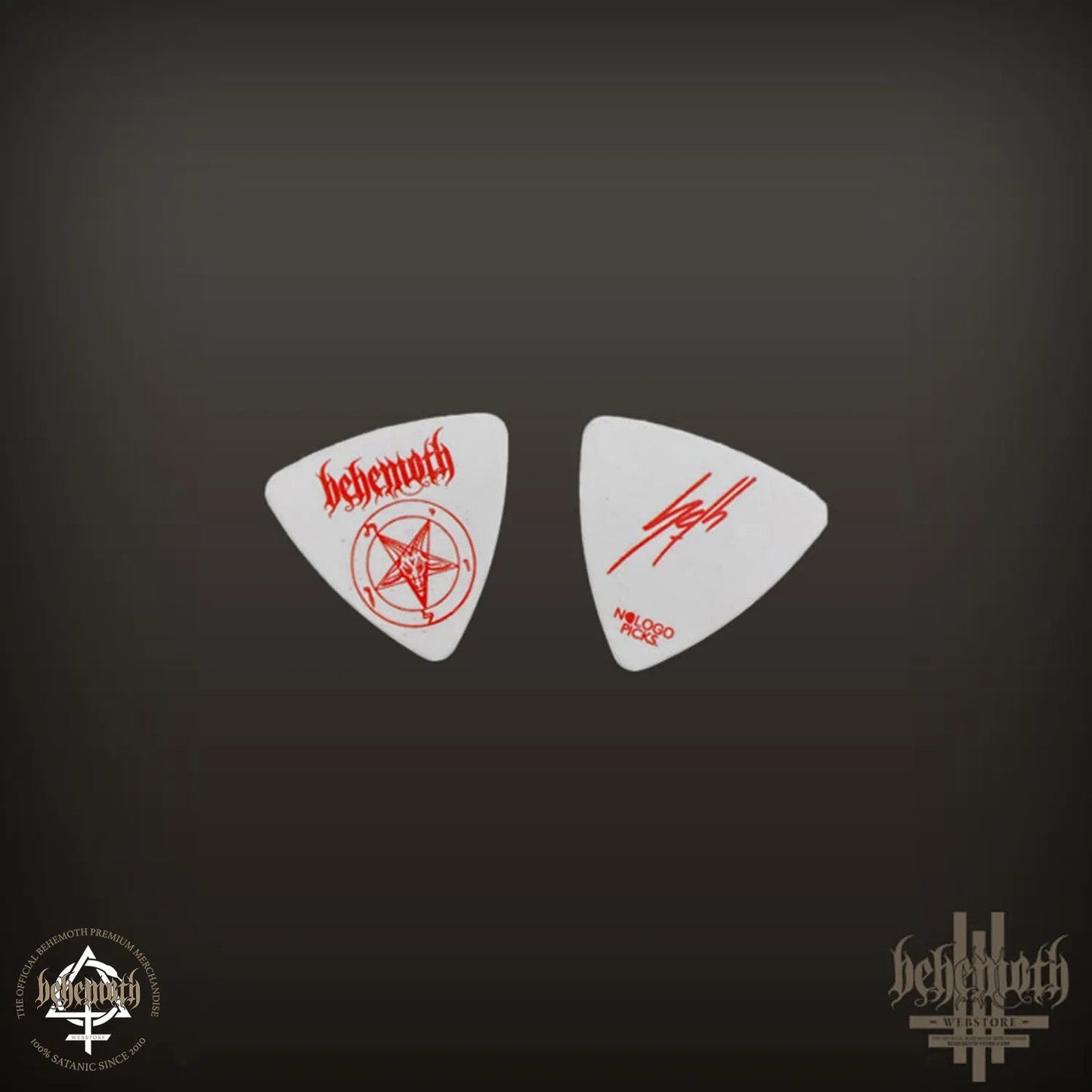 Behemoth signature Seth guitar pick - Baphomet - white