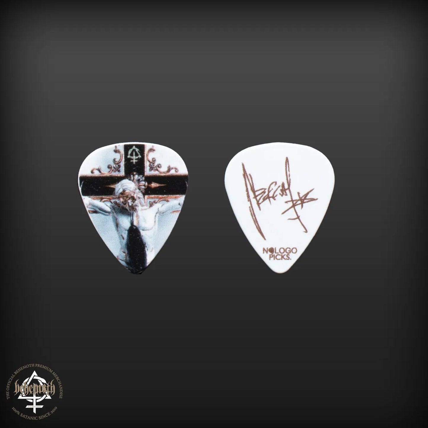 Behemoth 'OCN Cross' white Nergal signature guitar pick