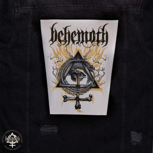 Behemoth 'Contra - White' iron-on Backpatch