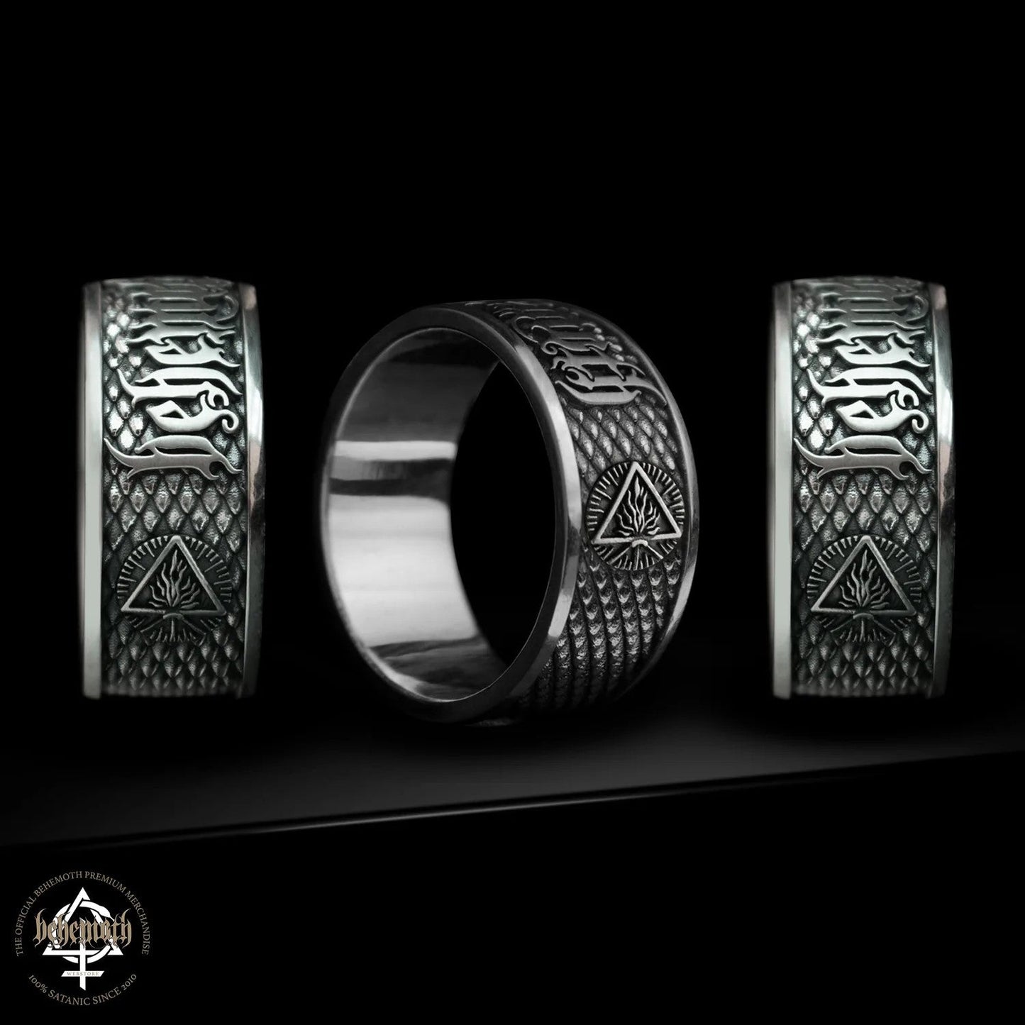 Behemoth 'The Unholy Trinity' Sterling Silver Ring - PREORDER