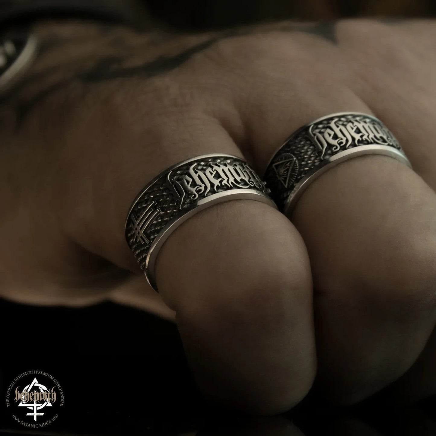 Behemoth 'The Unholy Trinity' Sterling Silver Ring - PREORDER