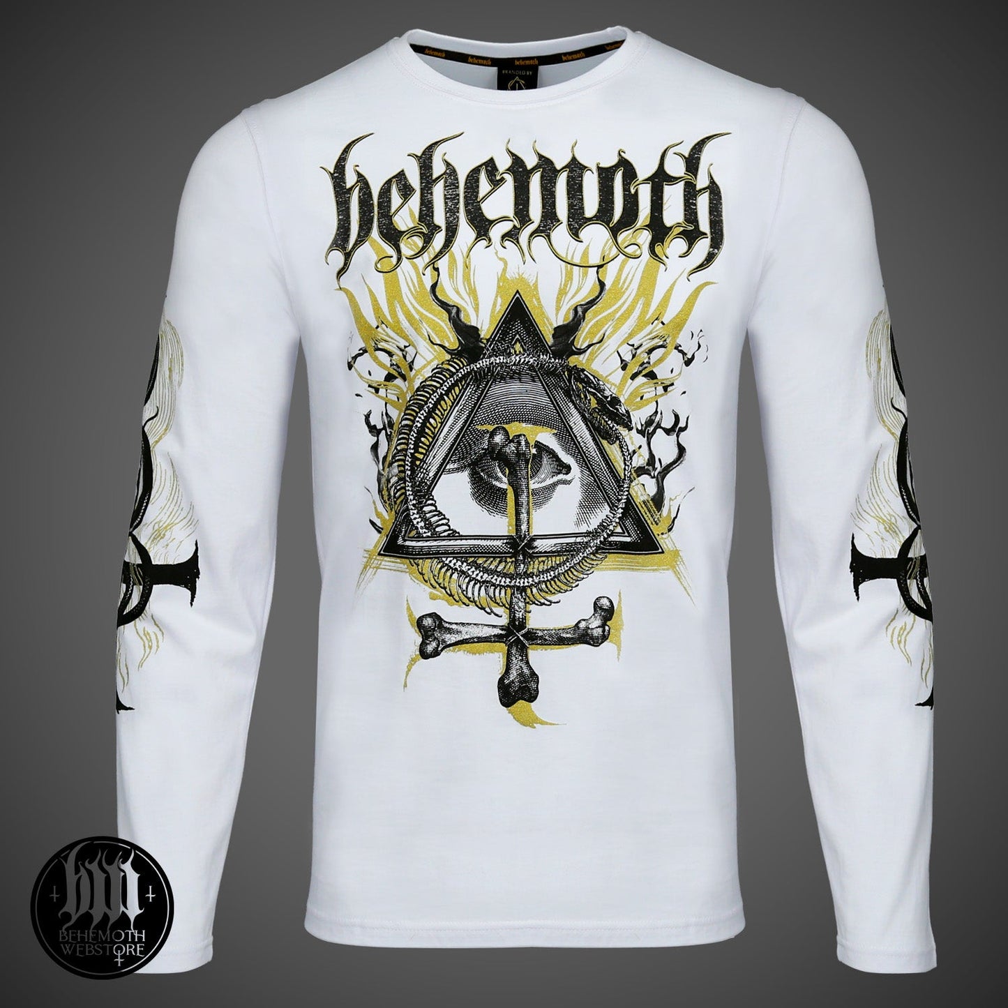 A white Behemoth 'Contra' long sleeve shirt